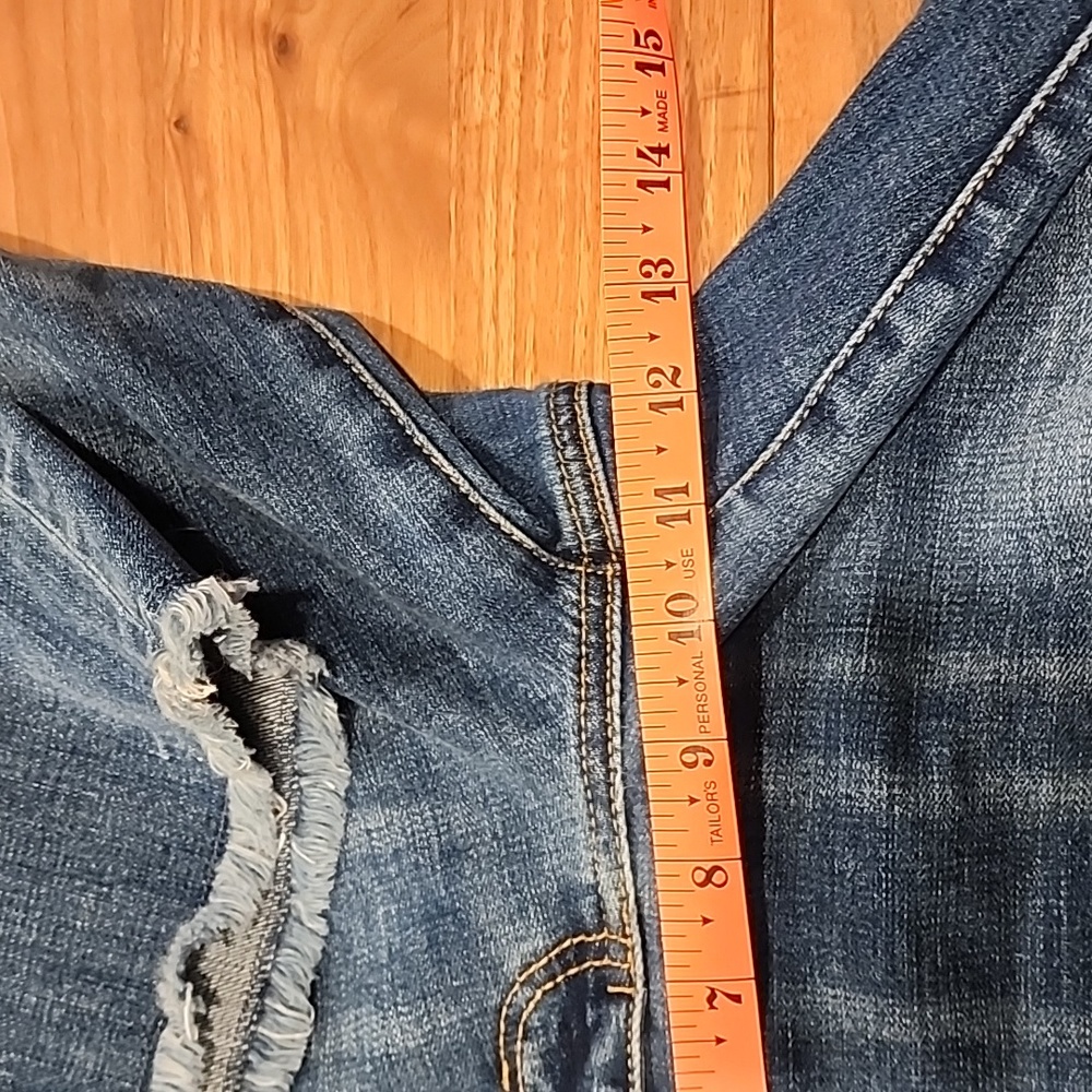 CAbi Cropped High Straight Distressed Jeans sz 12 - Picture 6 of 15